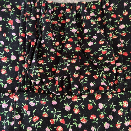Art Class L (10-12) Black Floral Girls Shirt Short Cap Slvs 95% Cotton - Picture 3 of 8
