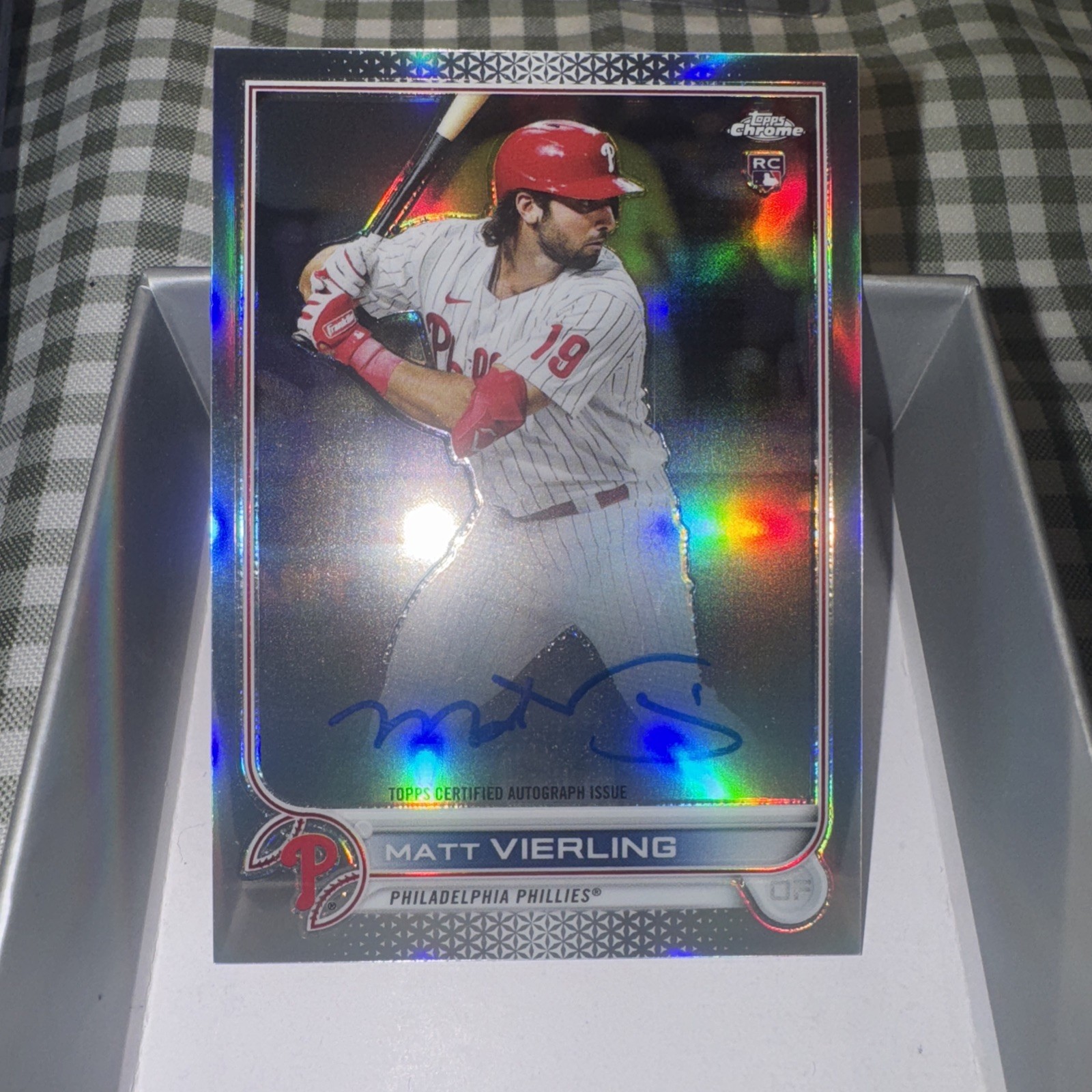 2022 Topps Chrome Matt Vierling Rookie Auto Refractor 469/499 No. RA-MV