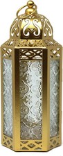 VELA LANTERNS Gold Moroccan Candle Lantern Decorative Candle Holder Lamp for In
