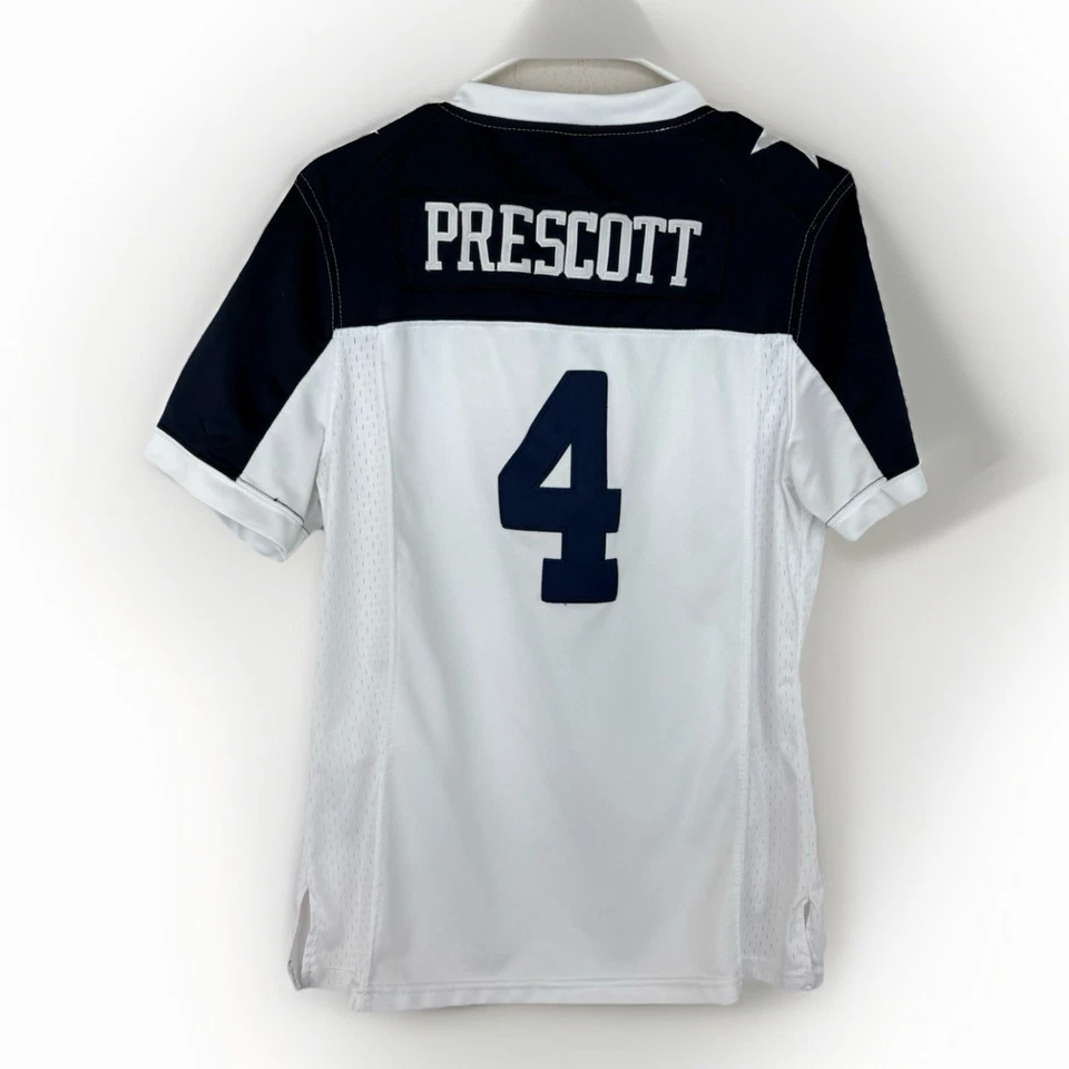 Camiseta de fútbol para mujer Nike On Field Dallas Cowboys Dak Prescott 4 blanca mediana Foto 2 de 4