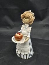 Laura Dunn Pottery Lady Baker Figurine Signed Handmade 1980