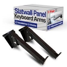 Heavy-duty Steel Slatwall Keyboard Arms Pair , Telescoping Arms From 12 to 18 a