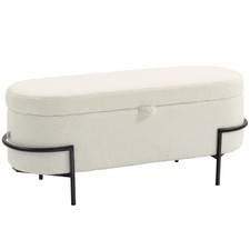 HOMCOM Banc de rangement 114,5 x 40 x 48 cm Crème