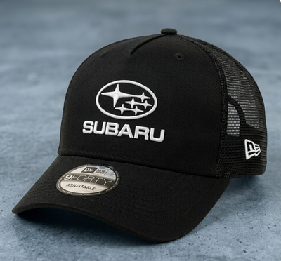 #ad Subaru Logo 2D Embroidered Trucker Hat Black Mesh JDM Racing Cap $25.60