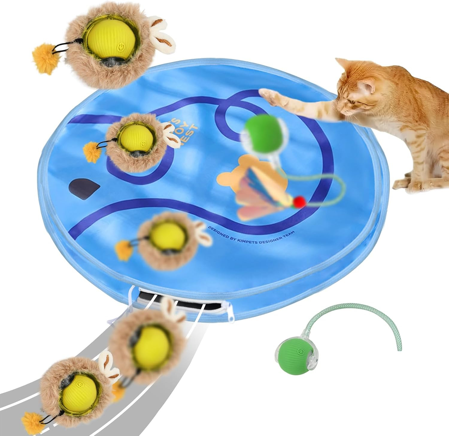 Offerta 2 Palle Giocattolo Gatto Elettriche + Tappeto Hunting Automatizzato