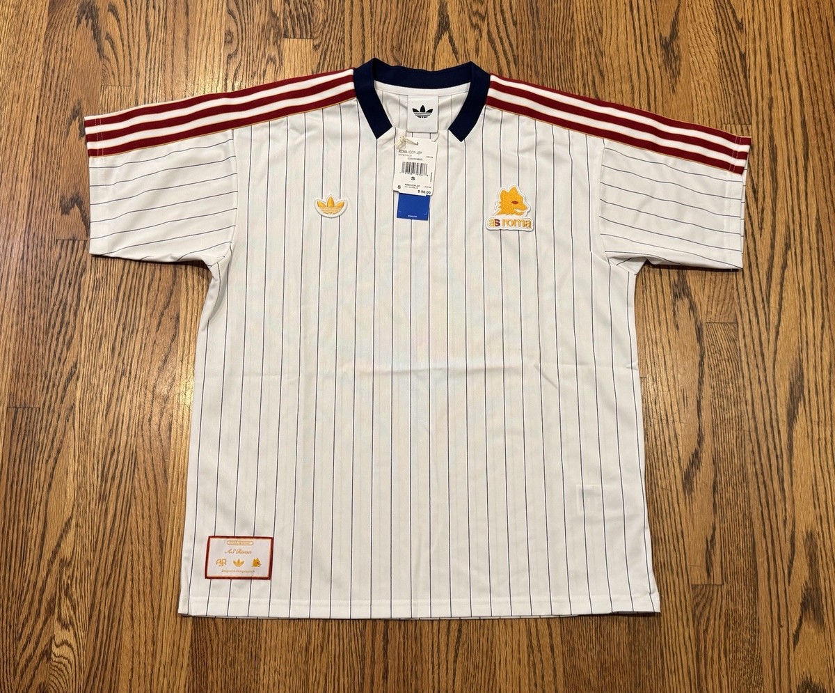 AS Roma Terrace Icon 2025/26 Adidas Pinstripe Travel Shirt Jersey