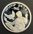 Trump Middle Finger 2020 Silver Shield 1 oz. .999 BU Proof Silver Round w/box