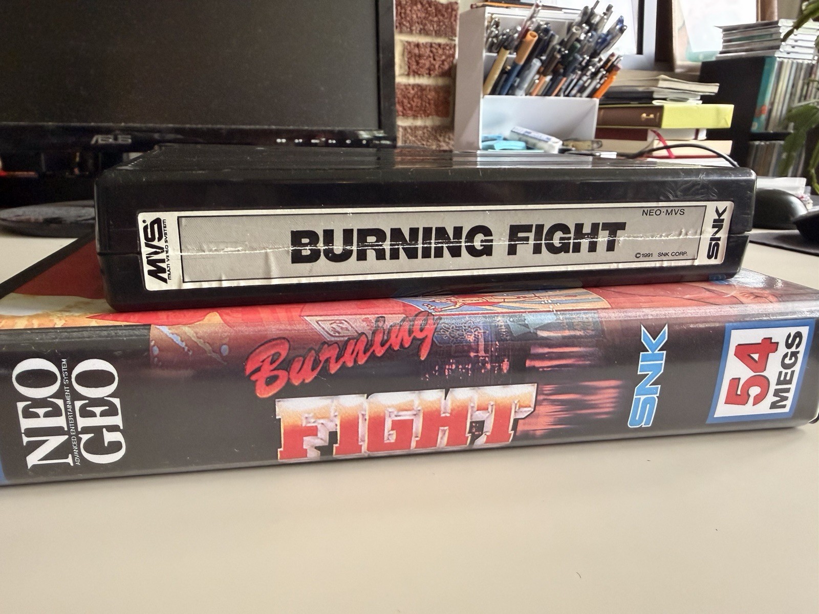 BURNING FIGHT - AUTHENTIC NEO GEO MVS Cartridge With Shockbox - US Seller!