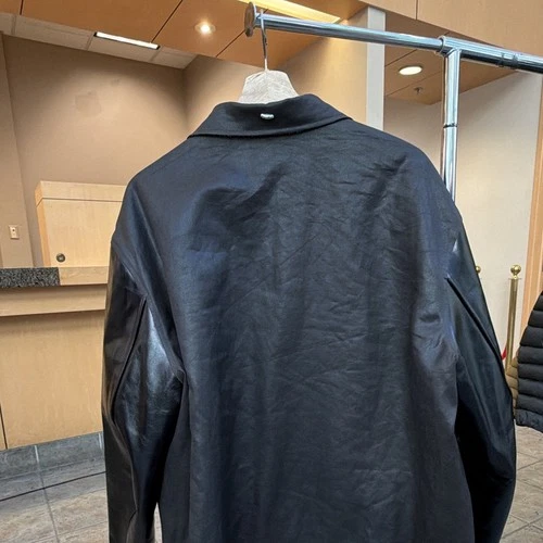 OUR LEGACY Men's Black Leather Full Zip Quilted Lined Jacket Size 52 image 10