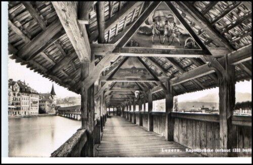 LUZERN Schweiz ~50/60er J. Kapellbrücke Bridge Suisse