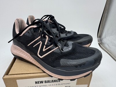 New Balance Women's Dynasoft Nitrel V5 Trail Running Shoe Black Pink Size 8.5