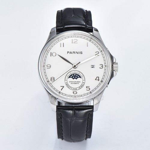 Orologio Uomo Automatico Parnis 42mm Marchi Blu Cristallo Zaffiro Numeri Arabi - Foto 2 di 79