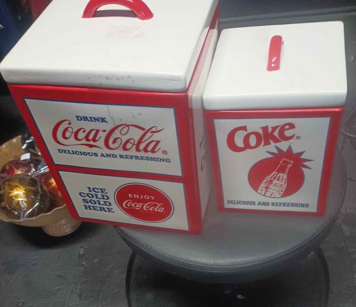 COCA-COLA CANISTER SET OF (2) USED As Display Only | eBay