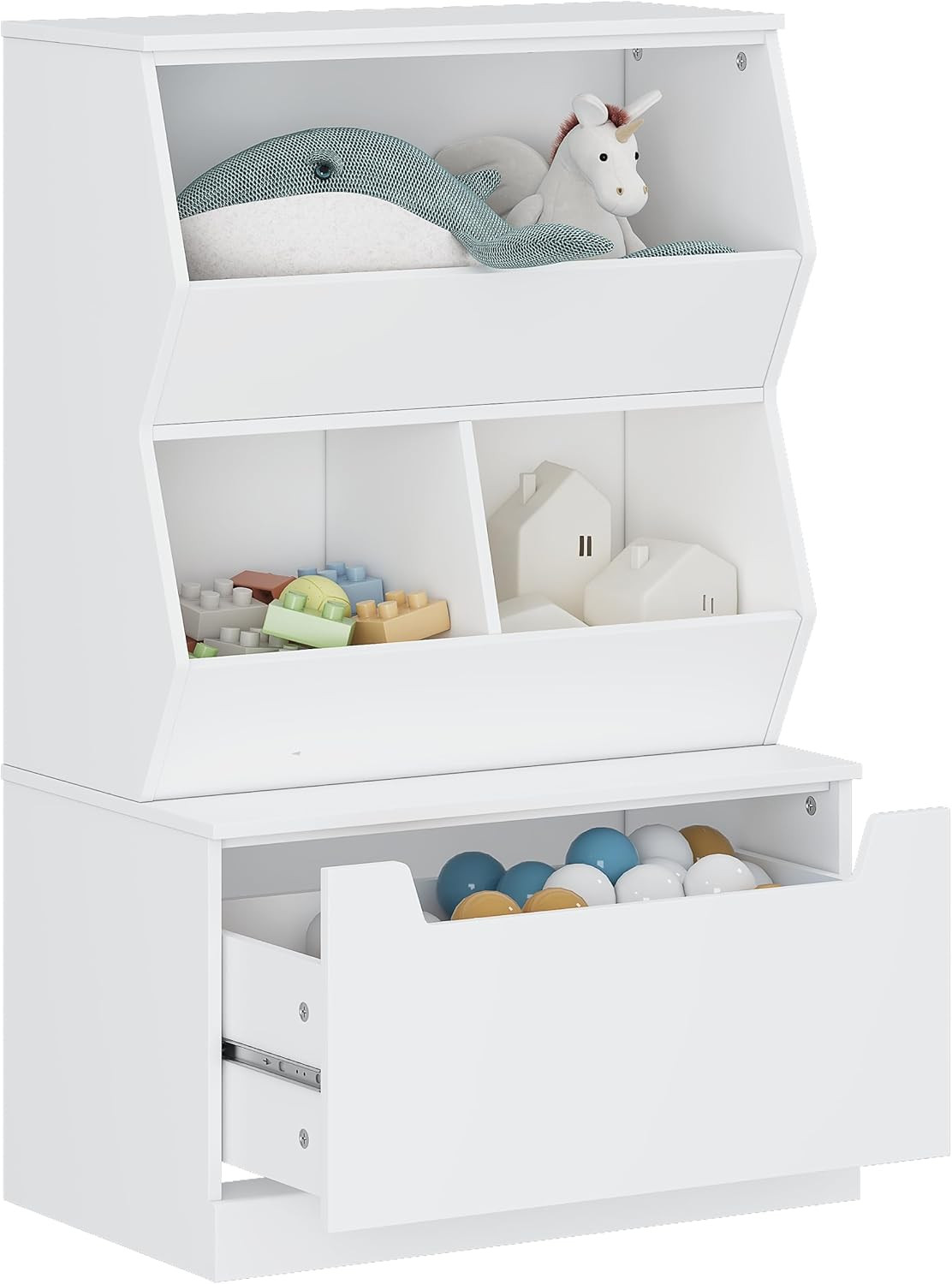 Kids Toy Storage Cabinet and Organizer with Drawers and Cubbies - Ideal for Play