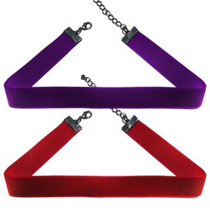 Color-Velvet-Choker-Necklace-Goth-Gothic-Retro-Jewelry-90s-Adjustable-USA