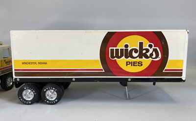Vintage Nylint Wicks Pies Pressed Steel SemiTruck Trailer 18