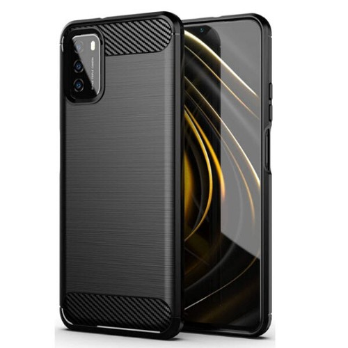 Carbon Hülle für Xiaomi Poco M3 Schutzhülle Outdoor Case Back Cover Handy Tasche - Bild 1 von 4