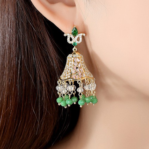 Modische indische Bollywood Schmuck Ohrhänger Jhumka Jhumki Frauen Braut Geschenke - Bild 65 von 230