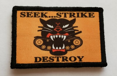 2x3 Tank Hunter Seek Strike Destroy Morale Patch Tactical Military Army Flag  