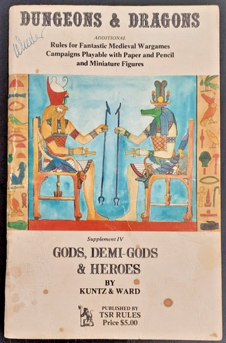 TSR Gods Demi-Gods and Heroes, supplement 4, 1976 1st Printing, Vintage D&D - Picture 1 of 6