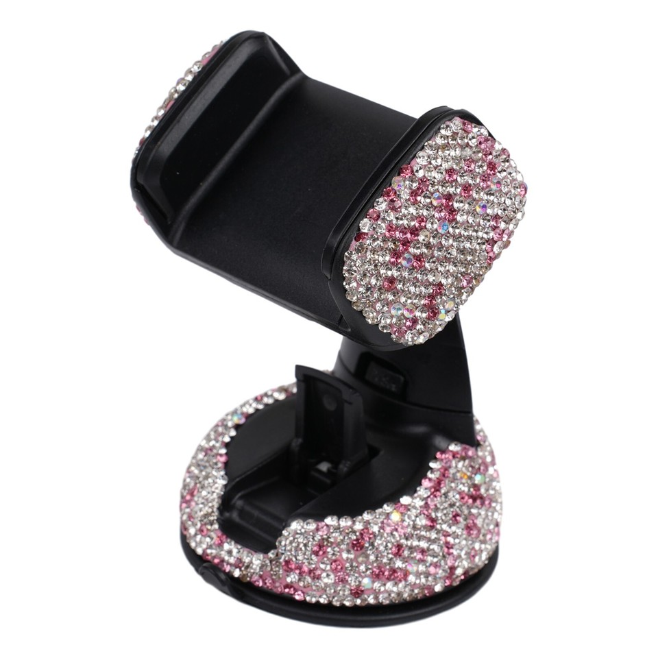 1*Car Phone Holder Dashboard Stand PinkCrystal Bling Girls Interior