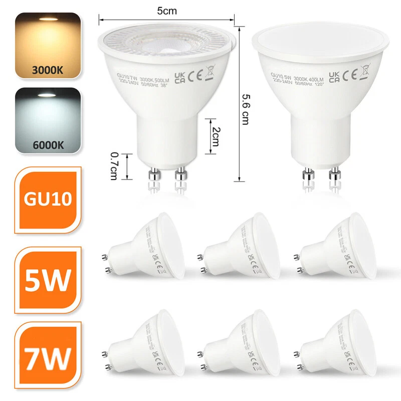 10 Stk GU10 LED Dimmbar Birnen Strahler Lampe 7W Leuchtmittel Warmweiß Kaltweiß - Bild 4 von 4