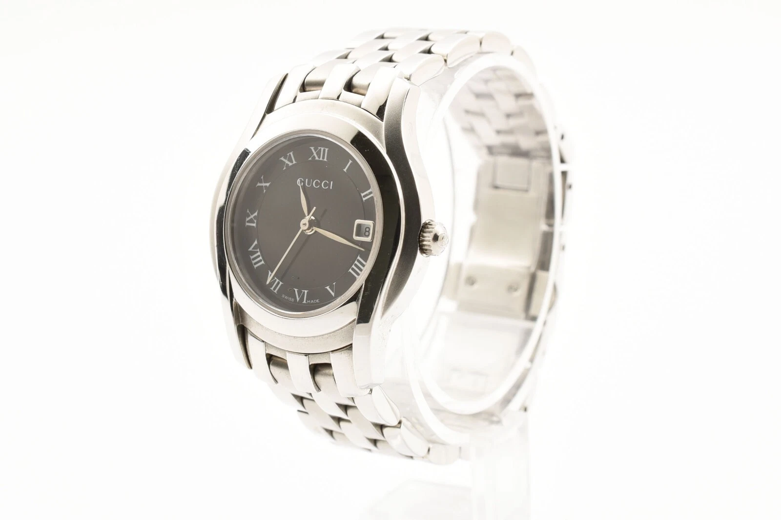Montre femme vintage [Exc+5] Gucci 5500L cadran noir quartz JAPON 14,0 cm