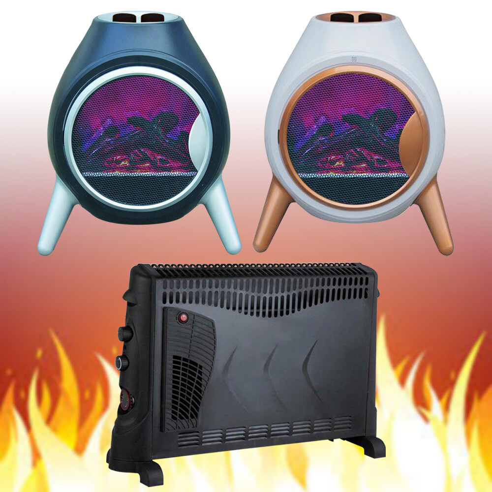 1.8KW Electric LED Fire Log Burning Flame Effect 2KW Convector Heater With  Timer | eBay