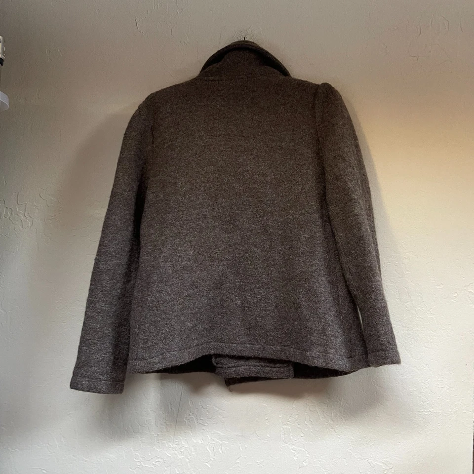 Elena Solano Women's Small Wool Coat Cardigan Double Breasted Jacket Beige - Image 2 of 4