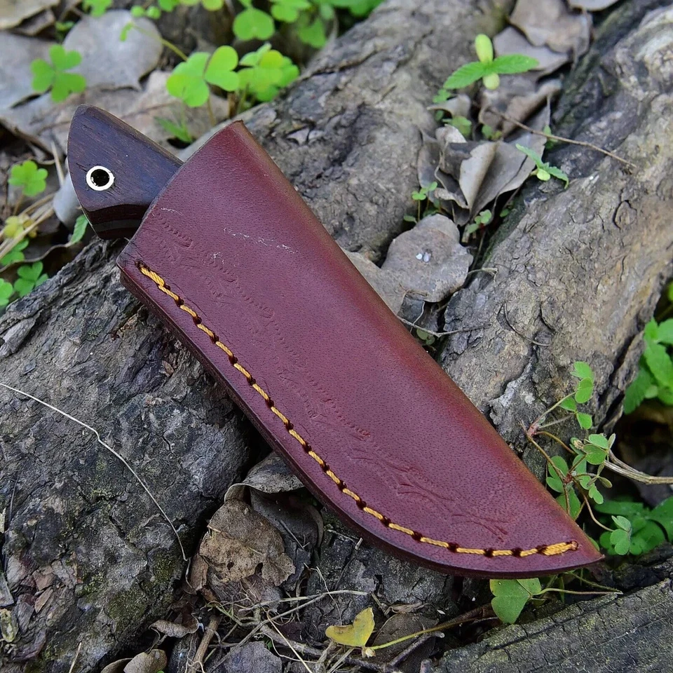 Cuchillo de supervivencia miniatura desollado caza Buck de acero Damasco bolsillo x-23 Foto 3 de 3