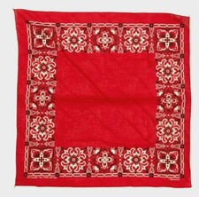 Fast Color 100 Cotton RN14193 Red Floral Bandana Handkerchief Scarf USA NOS