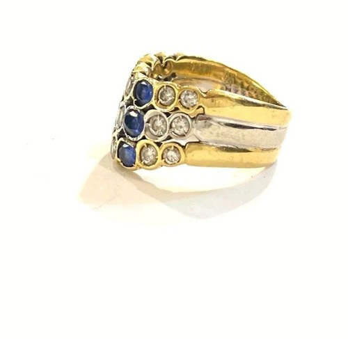 Vintage 18ct Diamond & Sapphire Ring Size M - Picture 5 of 5