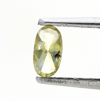 Natürlich Rustikal Diamant 0.27ct Gräulich Grün Funkelnde Oval Brilliant Für Gif
