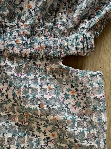 Truly Me Dress by Sara Sara Girls Size 12, Floral Sequins Cut Outs High Low Hem - Picture 7 of 20