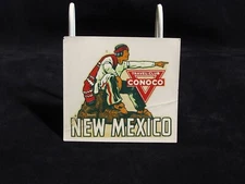 Original 1930’s Conoco Travel Club New Mexico Decal – Awesome Graphics!
