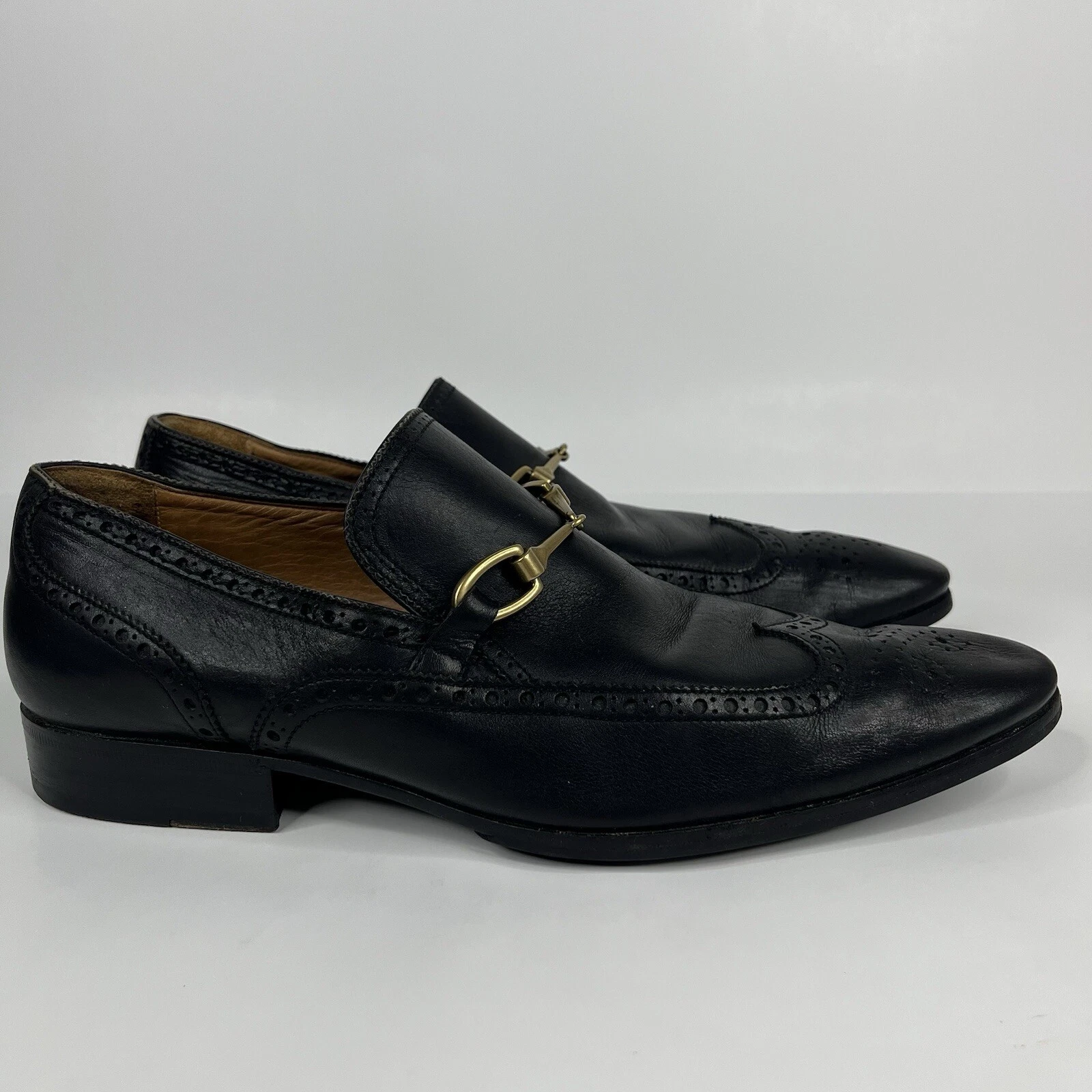 Mocassins homme Gucci Horsebit robe décontractée chaussures en cuir noir pointure 7,5 D