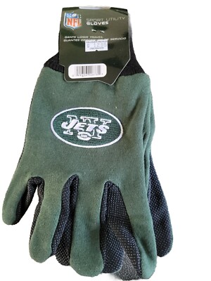 New York Jets Gloves Non Slip Work Utility Adult NFL Football Sports Palm Grip