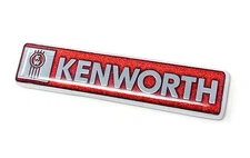 kenworth kw red emblem metal truck semi chrome 