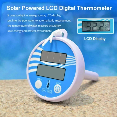 Termómetro digital flotante de temperatura del agua para piscina spa con energía solar - Imagen 6 de 14