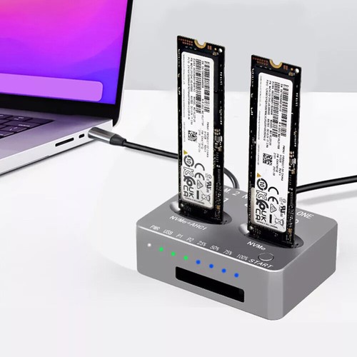 High Speed USB 3.2 Gen2 Type C Dual Ports M.2 NVME SSD Clone Docking Station. - Afbeelding 13 van 15