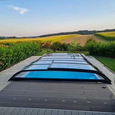 Gfk Schwimmbecken mit Überdachung, 600x300x150 Pool Poolhalle Einbaubecken - Bild 1 von 4