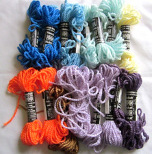 Needloft Plastic Canvas Yarn  Assorted Color Skeins  Lot of 15  New  Used
