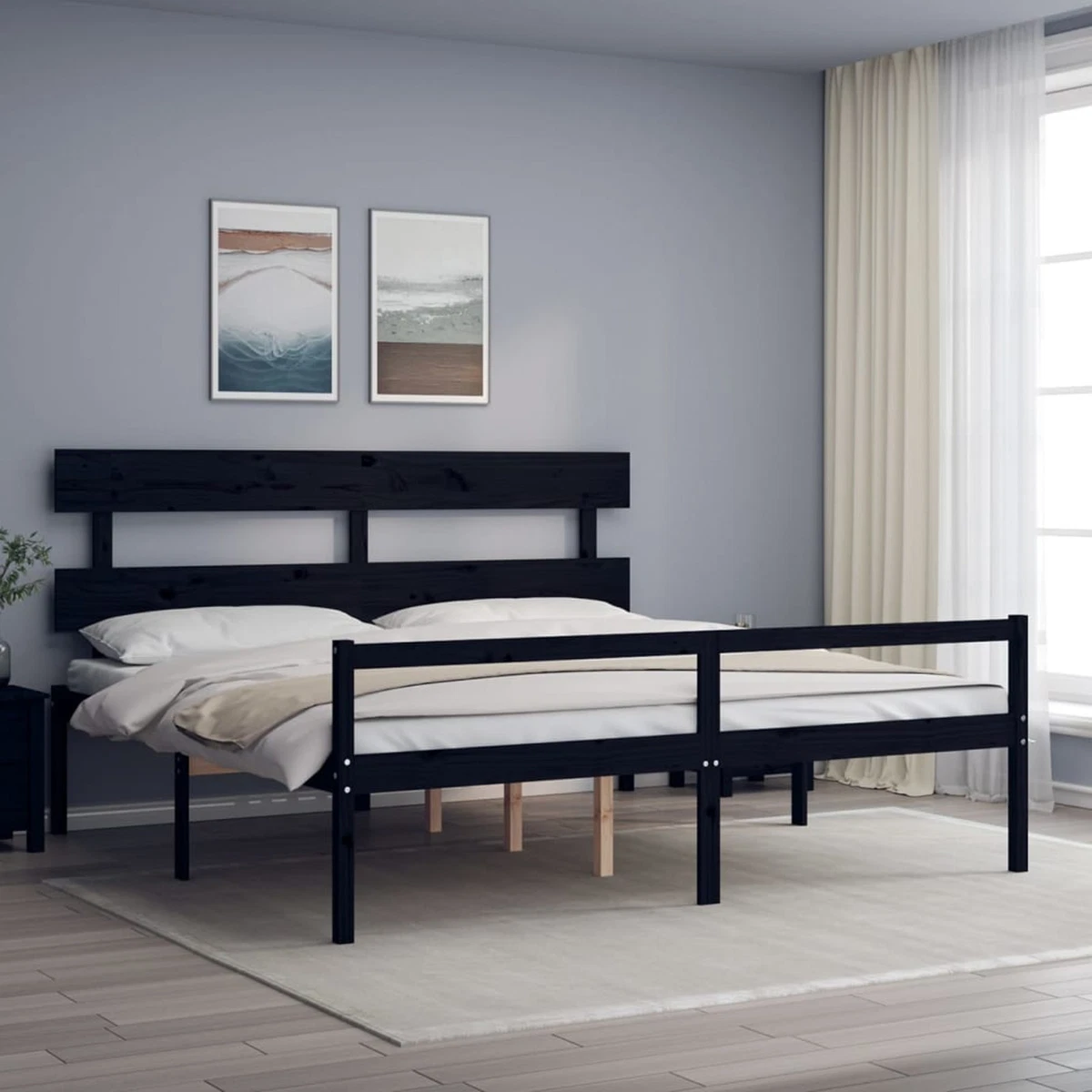 Black king size headboard and frame online