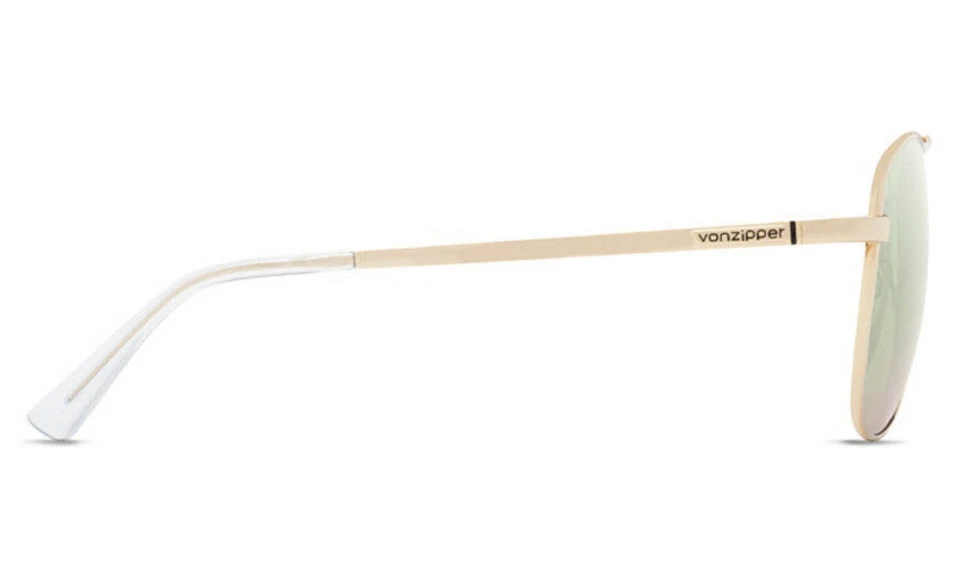 Nuevas gafas de sol VONZIPPER VZ FARVA marco dorado aviador con lentes verdes cromadas desvanecidas Foto 3 de 4