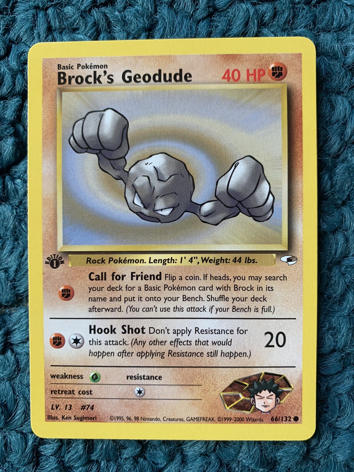 1st Edition BROCK'S GEODUDE 66/132 Gym Heroes - Pokémon WOTC Vintage Card - NM