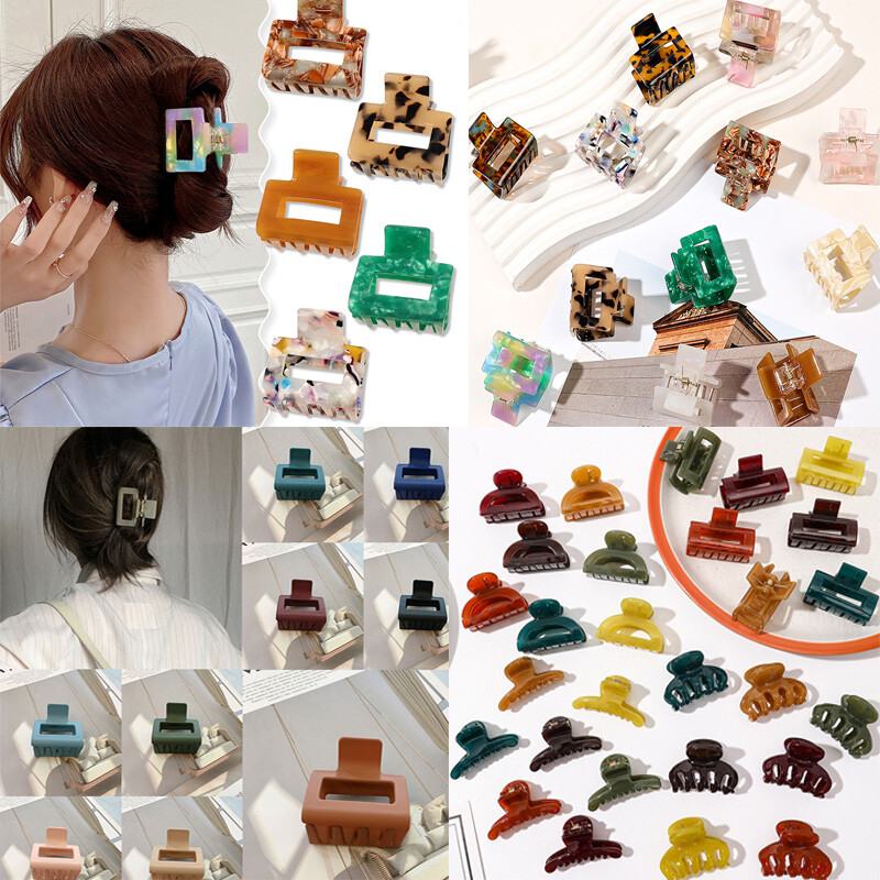 Jelly Color Small Hair Claw Geometric Hair Clip Shark Clip  display picture 1