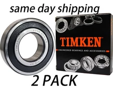 2PACK TIMKEN 6206-2RS C3 30X62X16MM Double Rubber Seal Bearings 6206RSC3