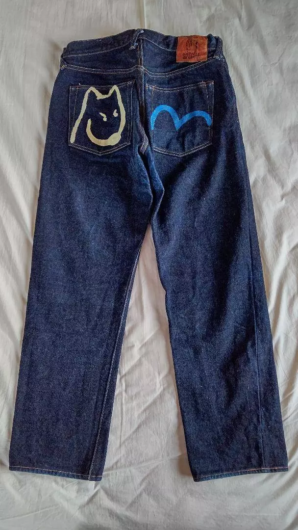 EVISU Blue Seagull Logo Jeans Lot.2000 20oz No.1 Special 36×35 Used From  Japan