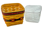 New ListingLongaberger Finders Keepers Basket 1998 Father's Day 6x6" w/ Divided Protector
