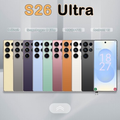 S26 Ultra 5G Smartphone 6.9in Unlocked Android 15 Cellphone Dual